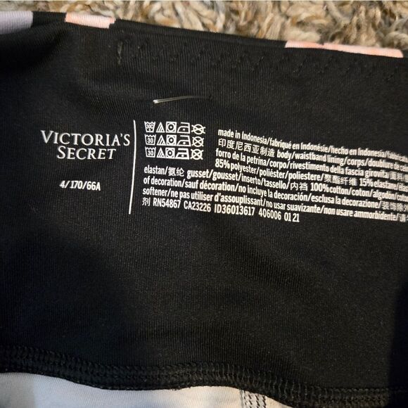 Victoria's Secret Black and Pink Floral Leggings - Picture 4 of 6